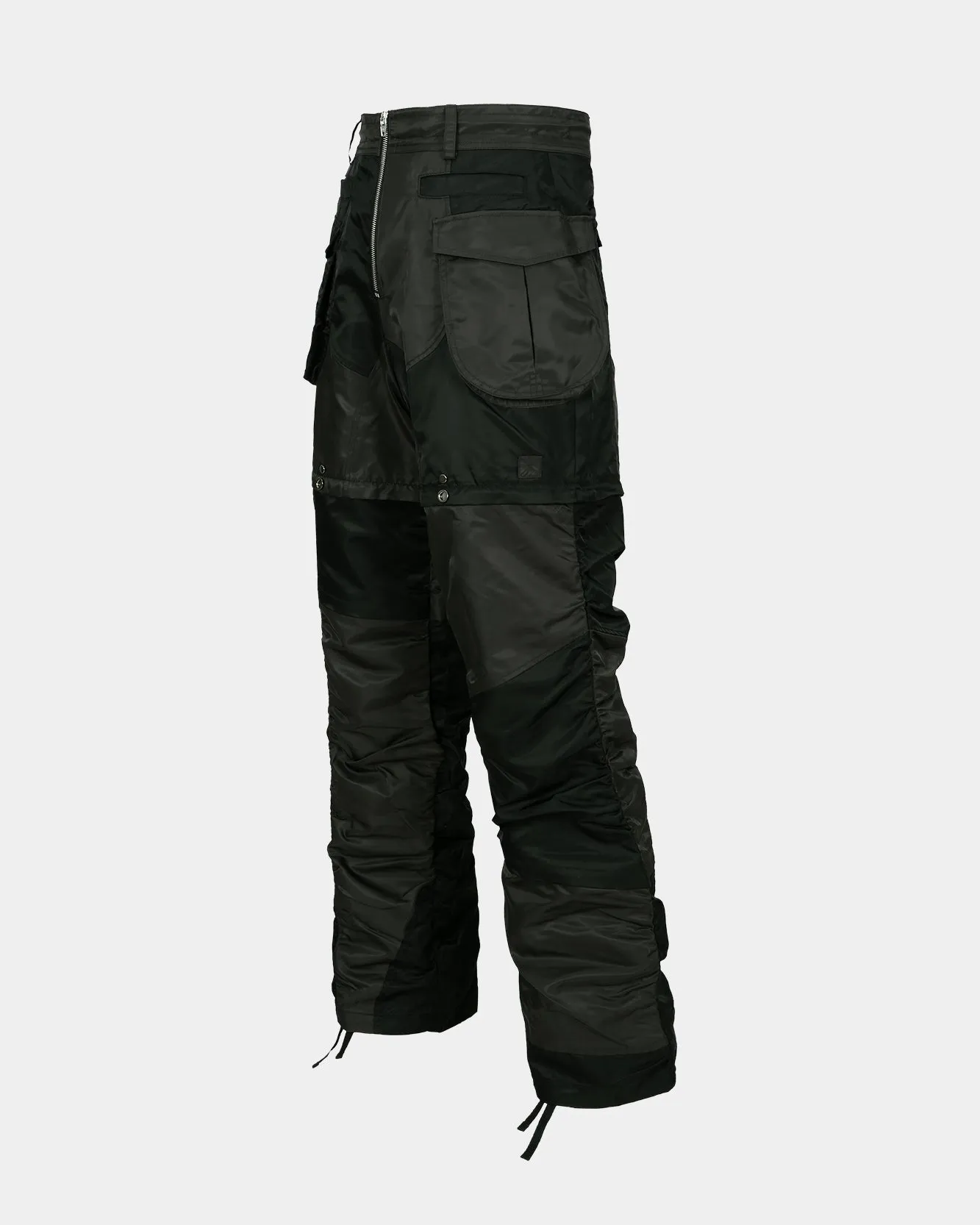 DETACHABLE PATCHWORK CARGO PANTS apa697m(BLACK)