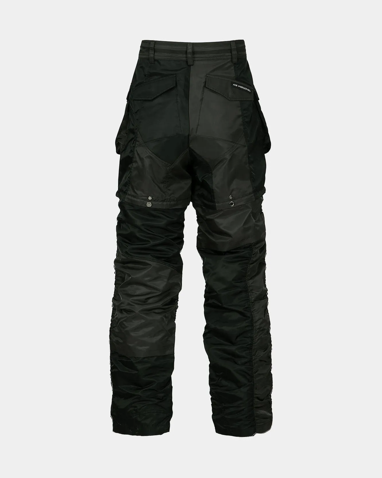 DETACHABLE PATCHWORK CARGO PANTS apa697m(BLACK)