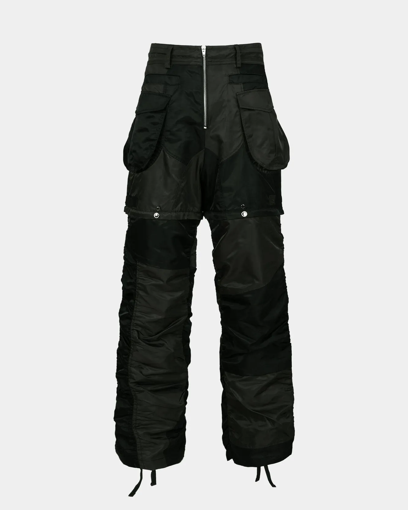 DETACHABLE PATCHWORK CARGO PANTS apa697m(BLACK)