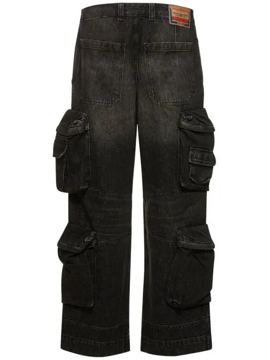 Diesel   D-Fish cotton &amp; hemp denim cargo pants 