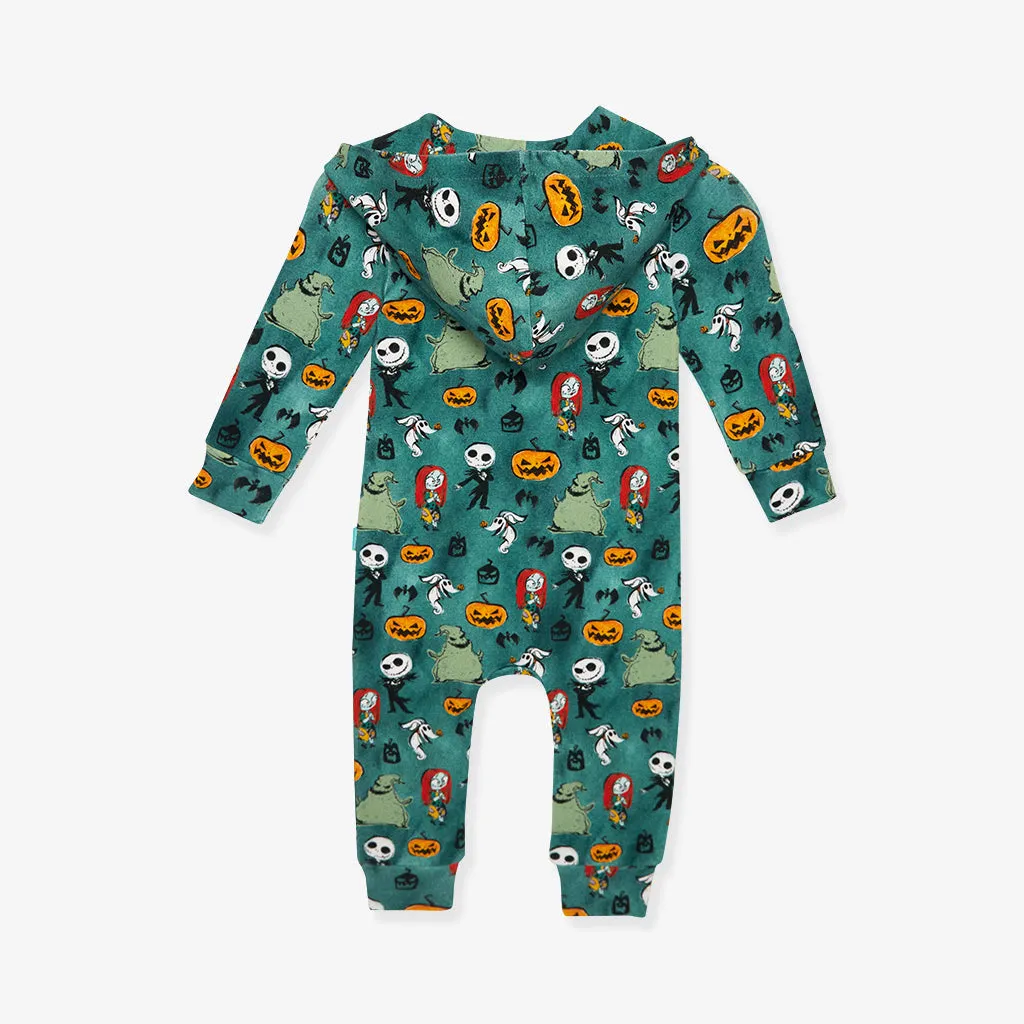Disney The Nightmare Before Christmas Inky Winter French Terry Zippered Hooded Romper