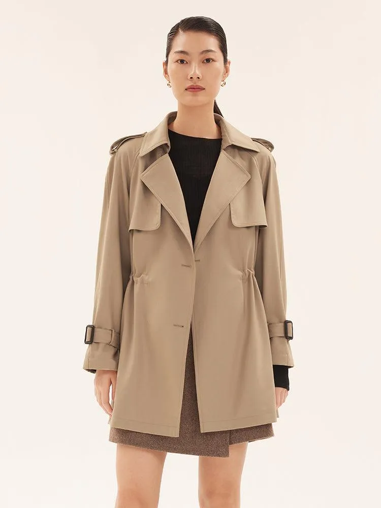 Double-Breasted Worsted Wool Trench Coat