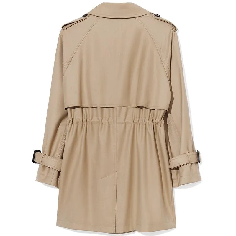 Double-Breasted Worsted Wool Trench Coat
