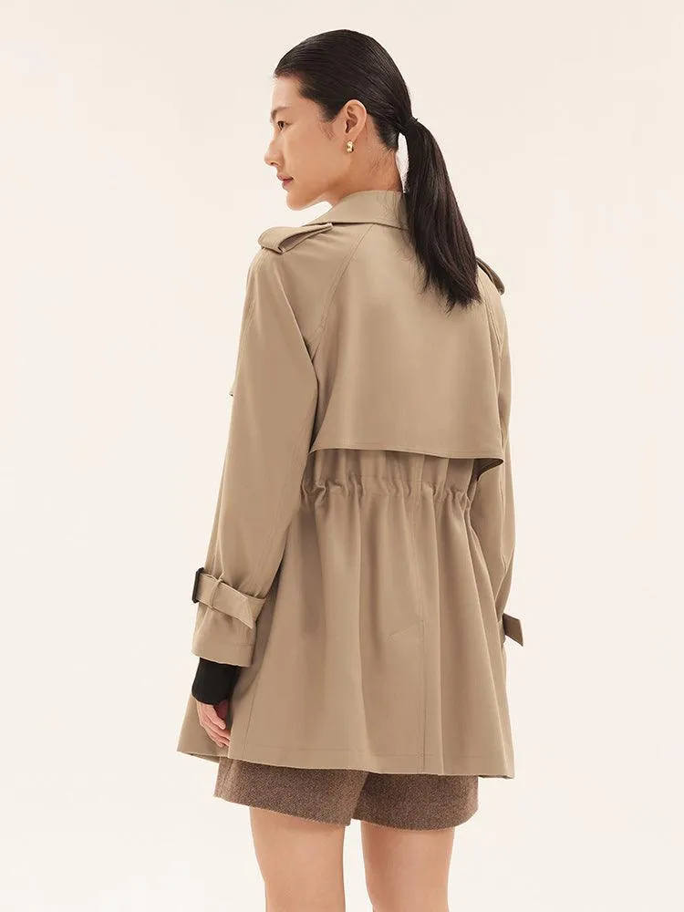 Double-Breasted Worsted Wool Trench Coat