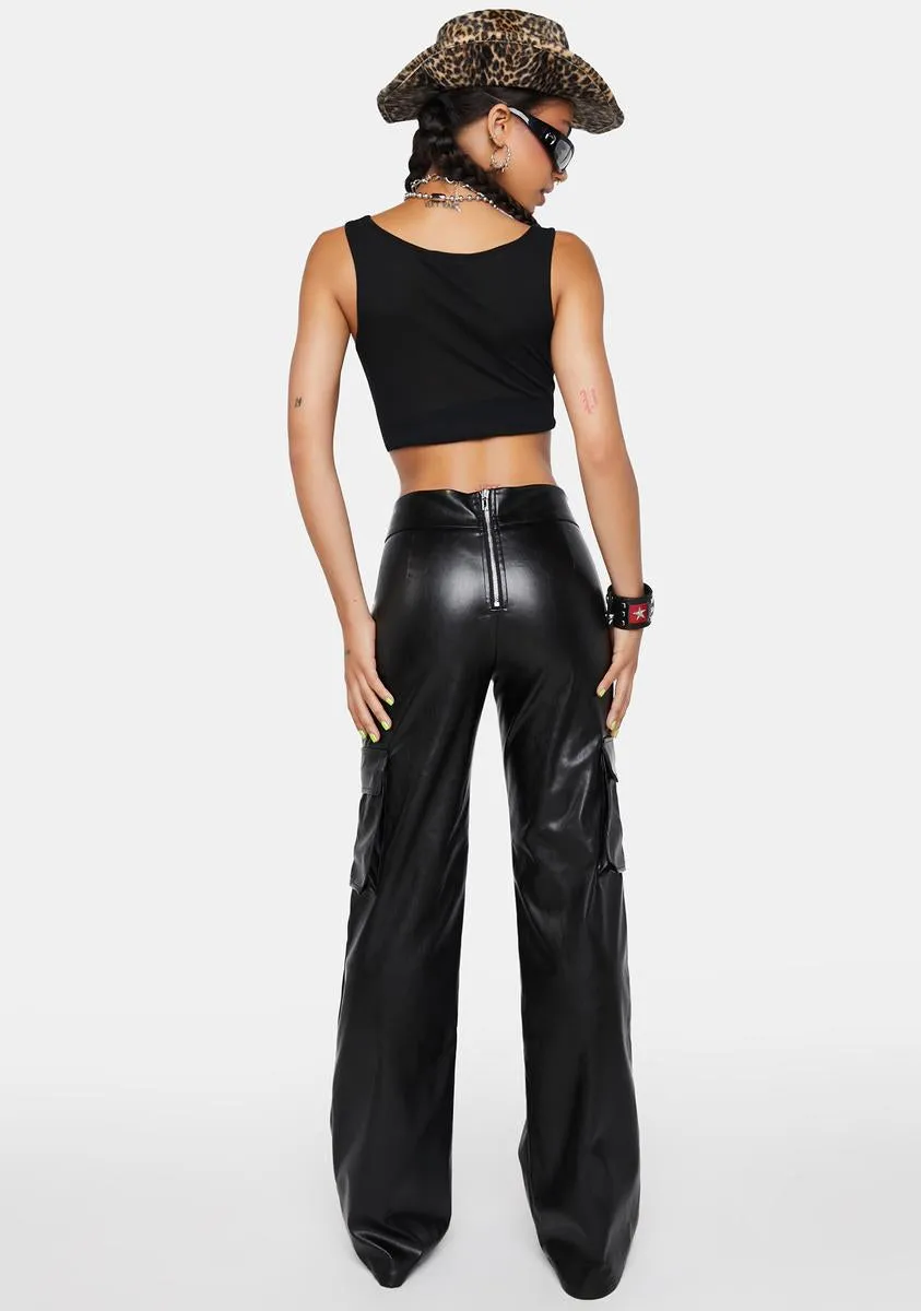 Down Low Business Vegan Leather Pants