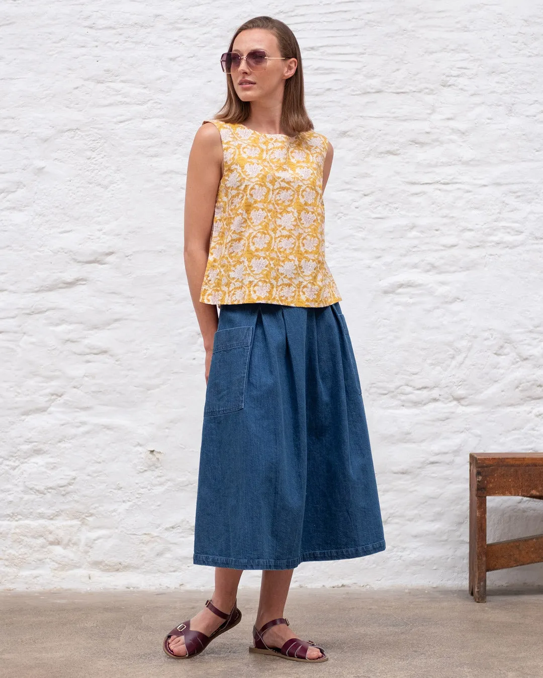 Elsie Denim Midi Skirt