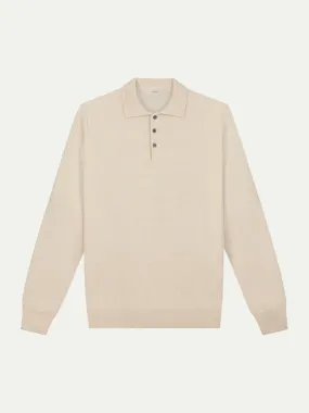 Extrafine Merino Polo Light Beige