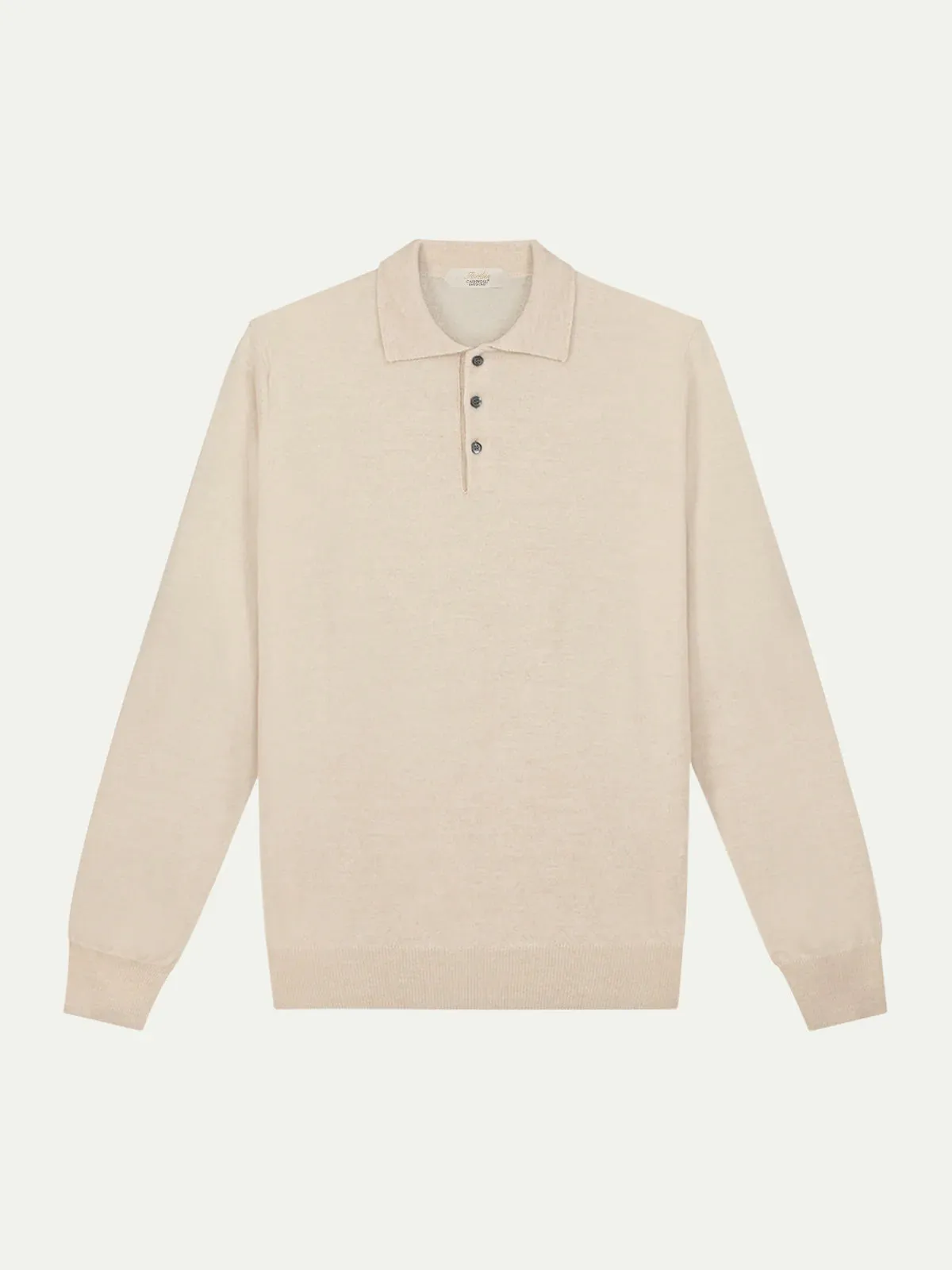 Extrafine Merino Polo Light Beige