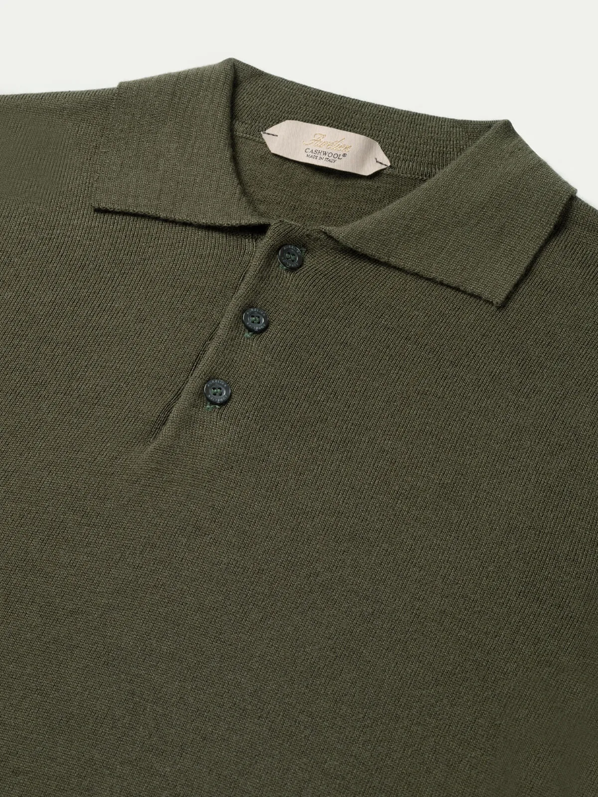 Extrafine Merino Polo Olive