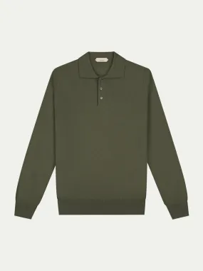 Extrafine Merino Polo Olive