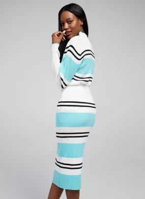 Faye Color Block Rib Knit Skirt