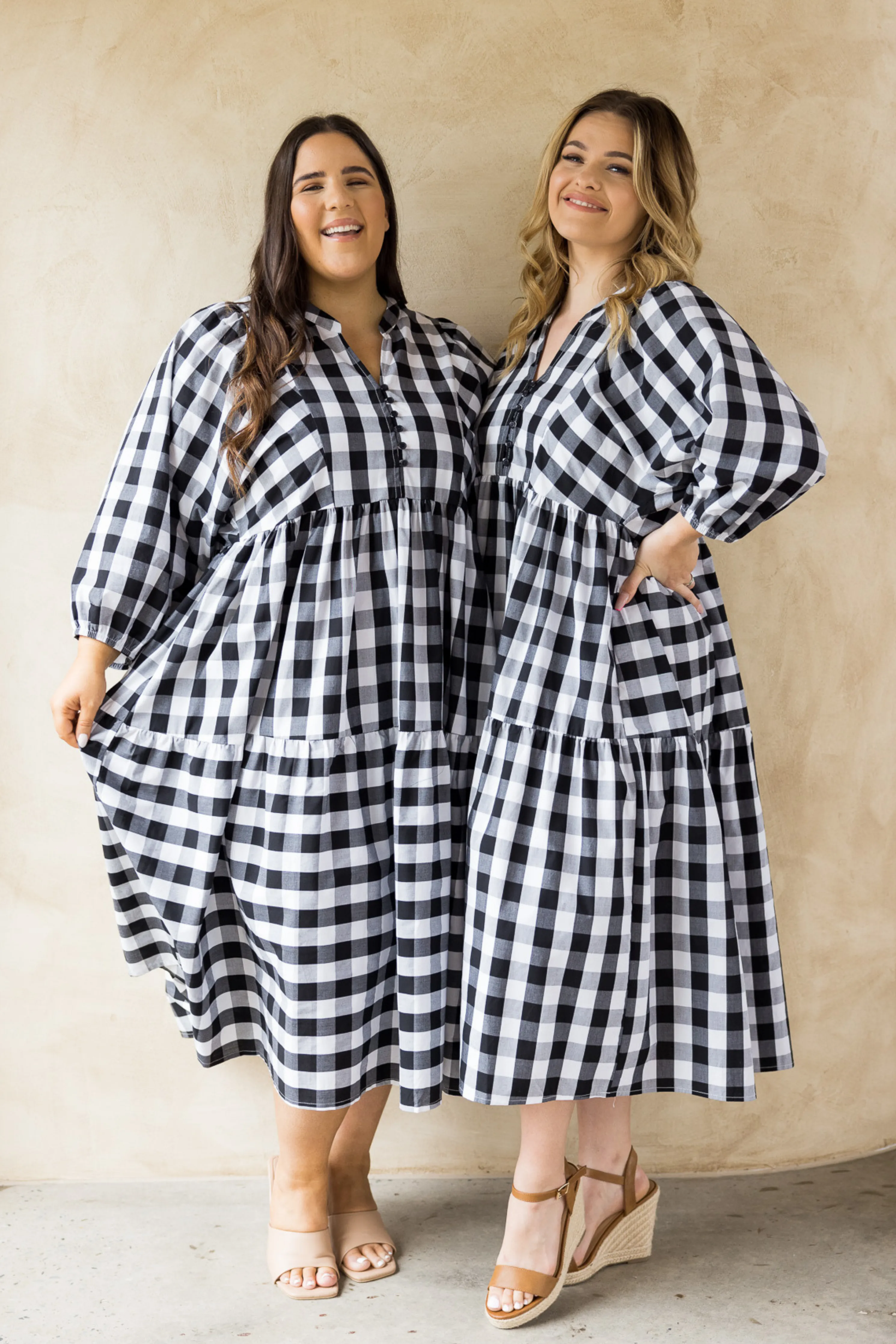 FINAL SALE Charlie Dress in Night Check