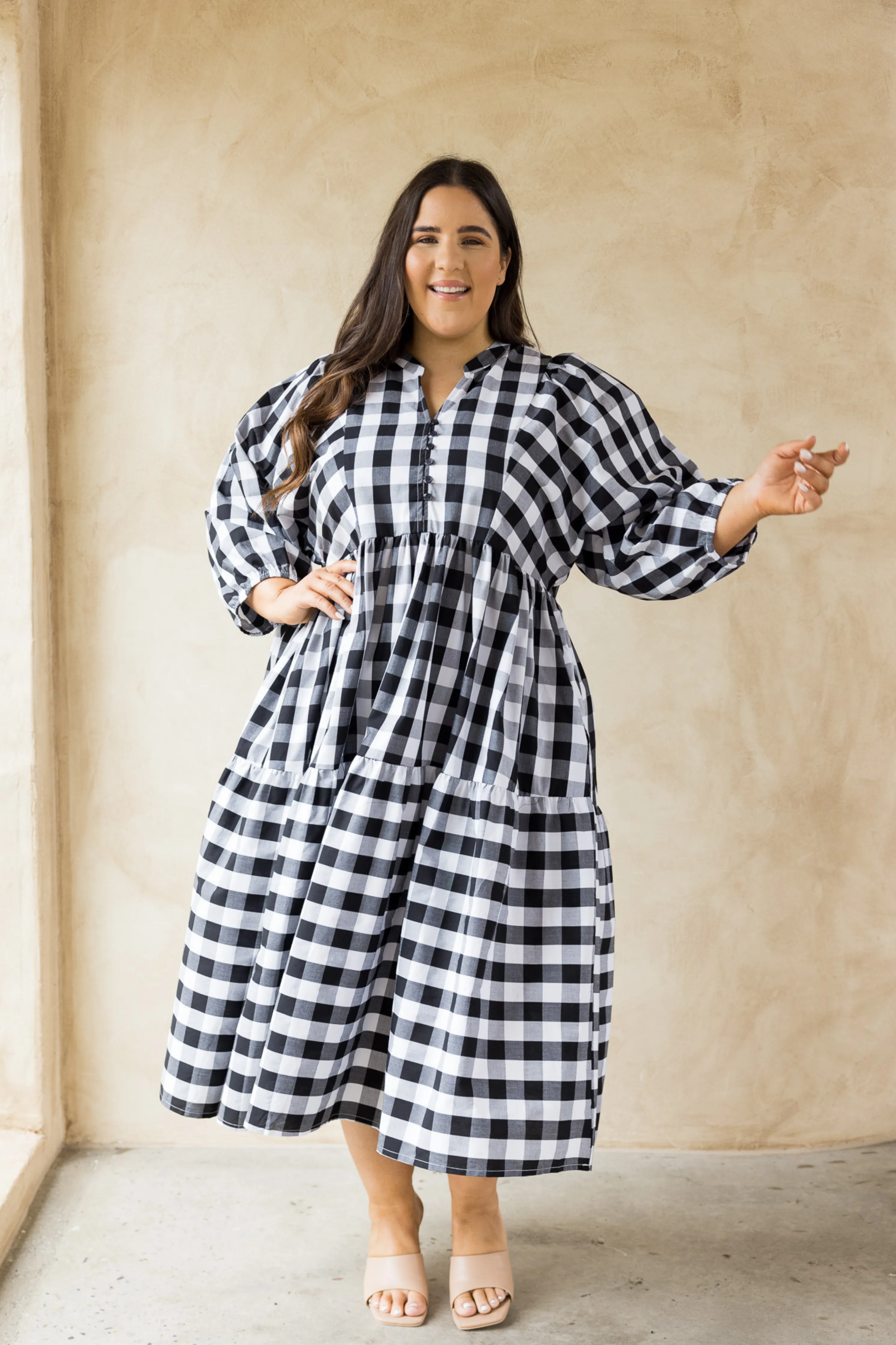 FINAL SALE Charlie Dress in Night Check