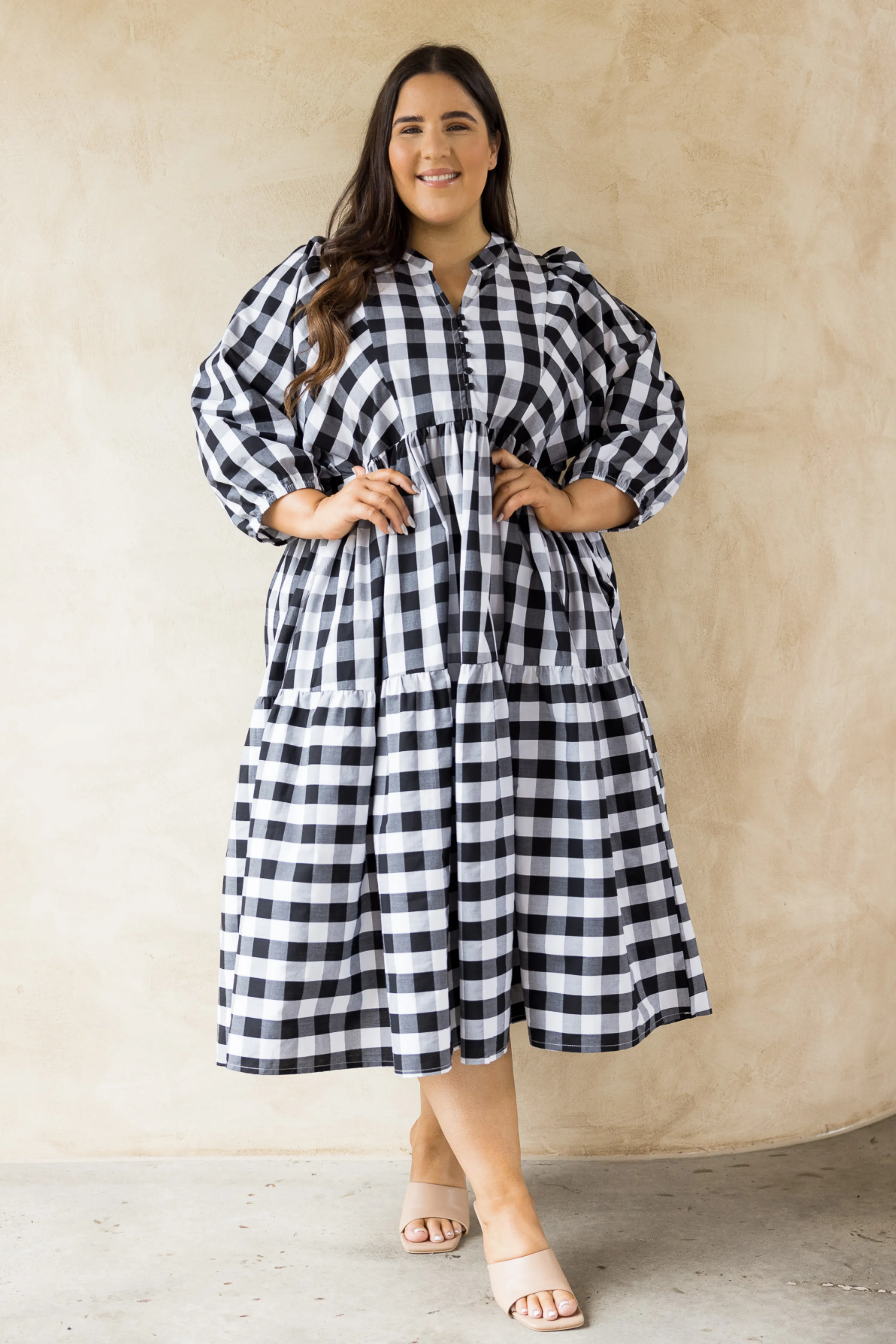 FINAL SALE Charlie Dress in Night Check