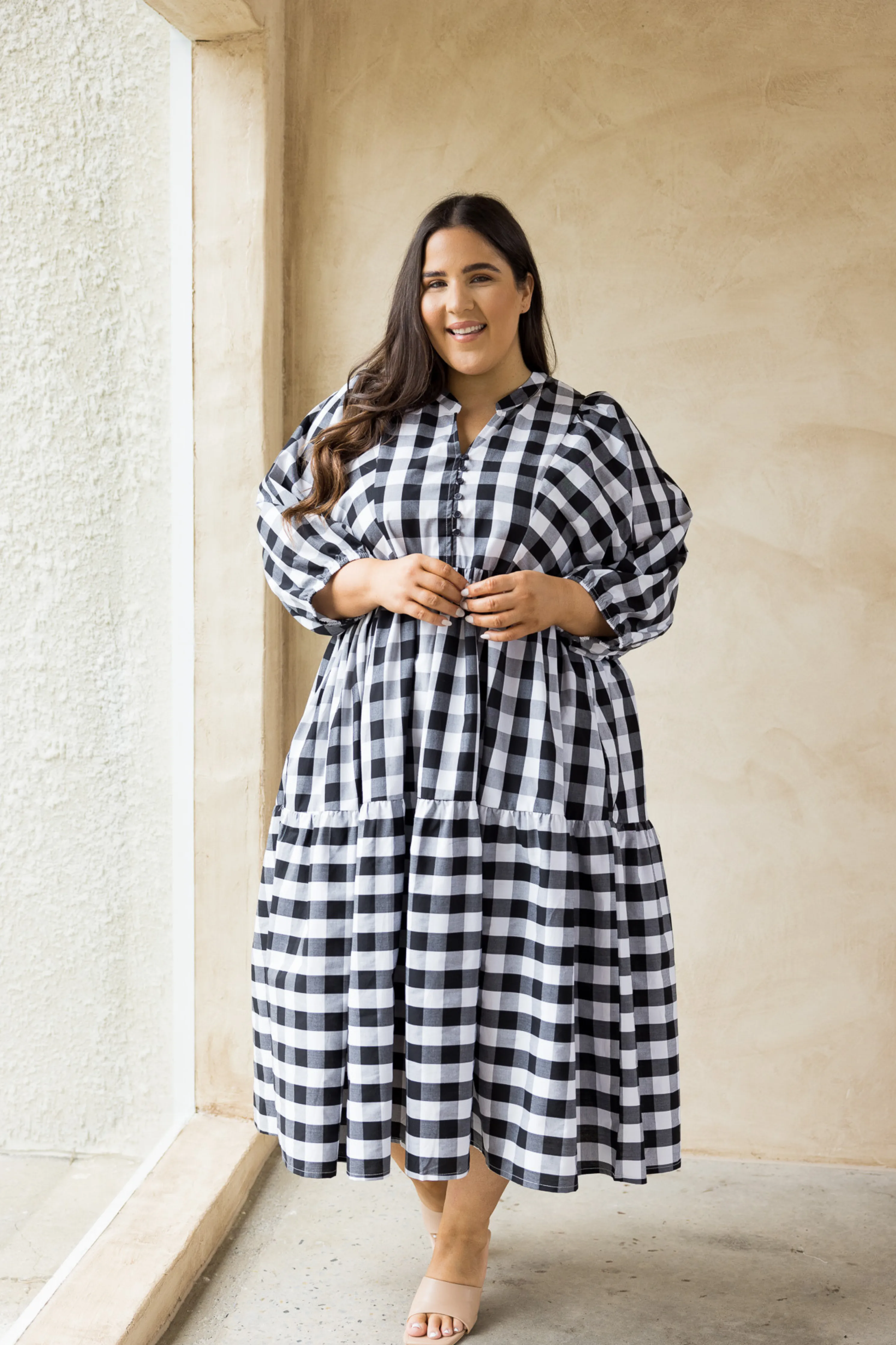 FINAL SALE Charlie Dress in Night Check
