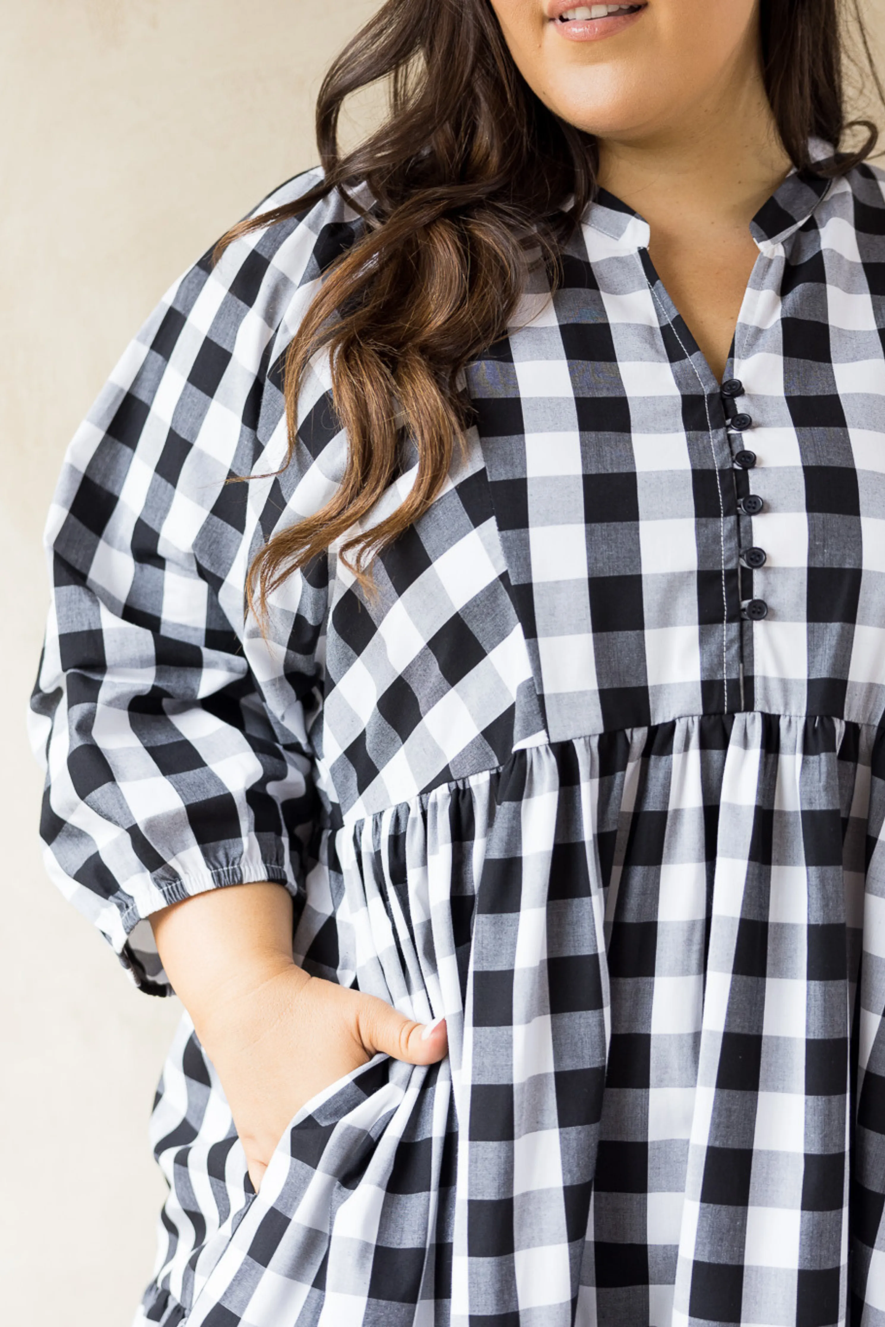 FINAL SALE Charlie Dress in Night Check