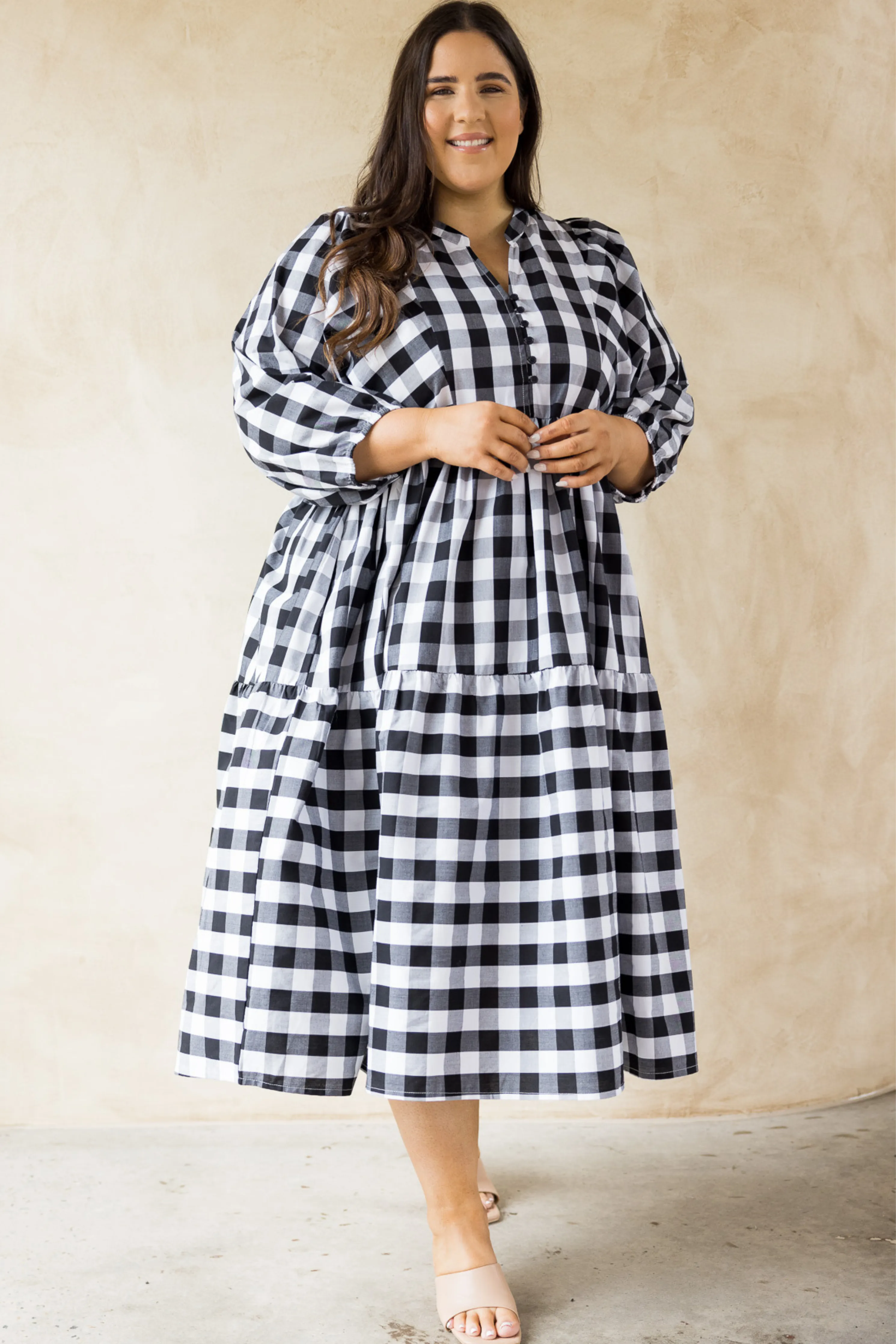 FINAL SALE Charlie Dress in Night Check