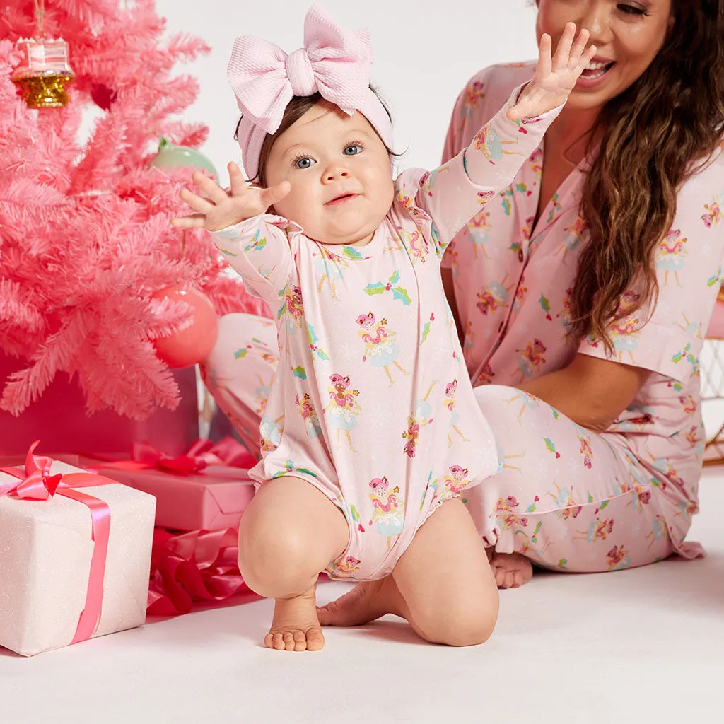 Glitterville™ Sugarplum Pixie Ruffled Long Sleeve Bubble Romper