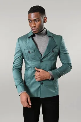 Green Cotton Trench Coat - Wessi