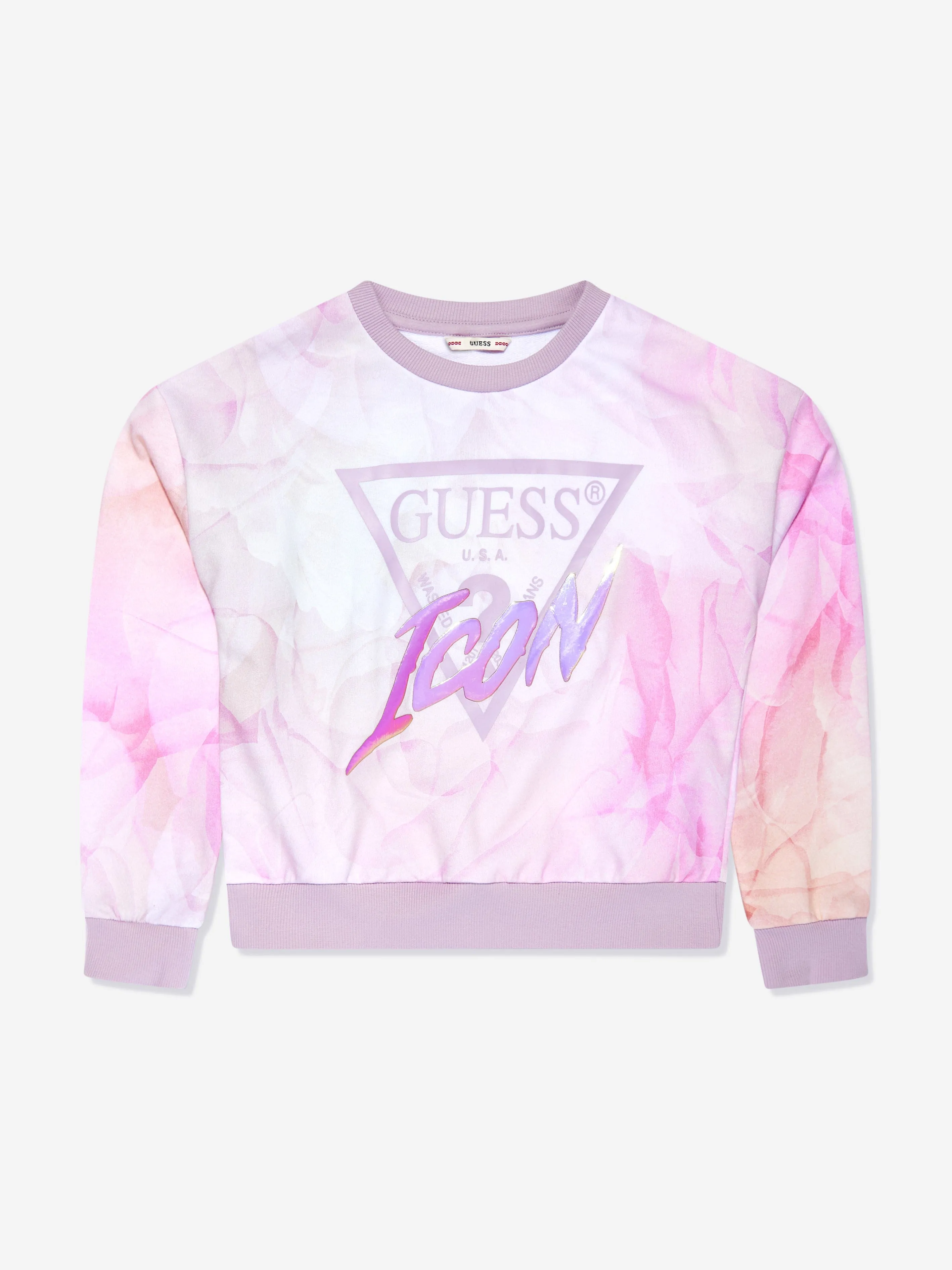Guess Girls Marbled Sweatshirt in Multicolour