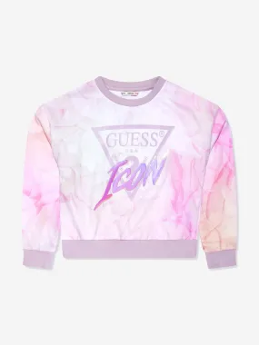 Guess Girls Marbled Sweatshirt in Multicolour