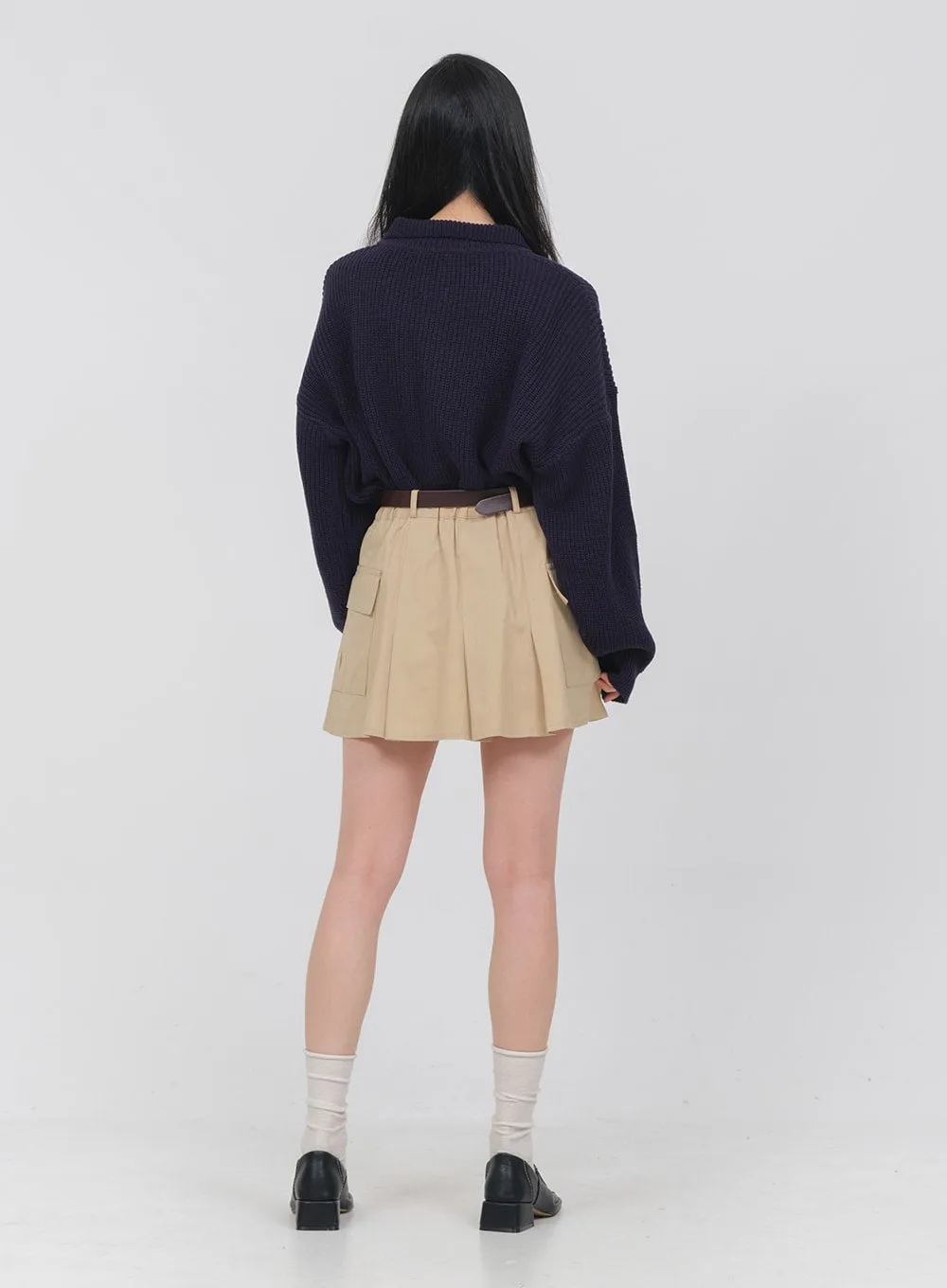 Half Zip-up Knitted Sweat Shirt OA01