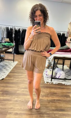 Hayes - Open Shoulder Smocked Romper