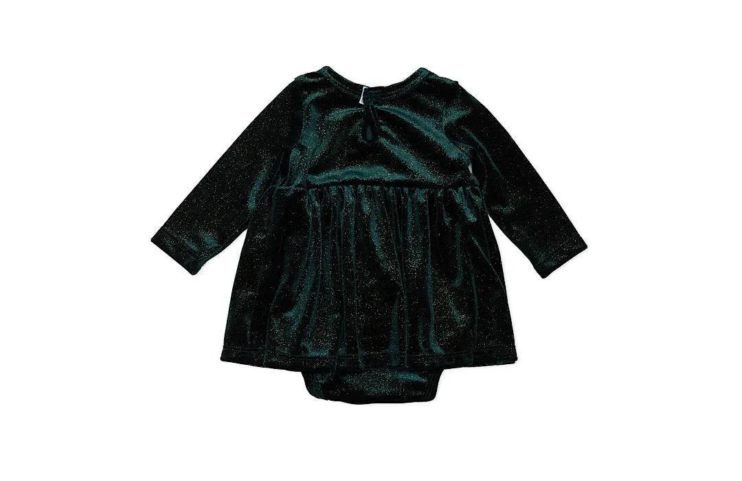 Holiday Bubble Romper In Emerald Sparkle