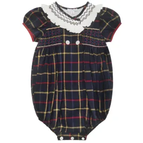 Holly Navy Tartan Romper