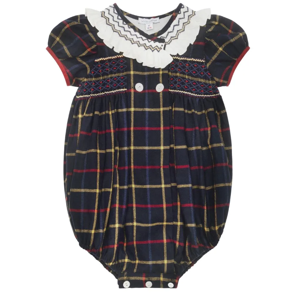 Holly Navy Tartan Romper