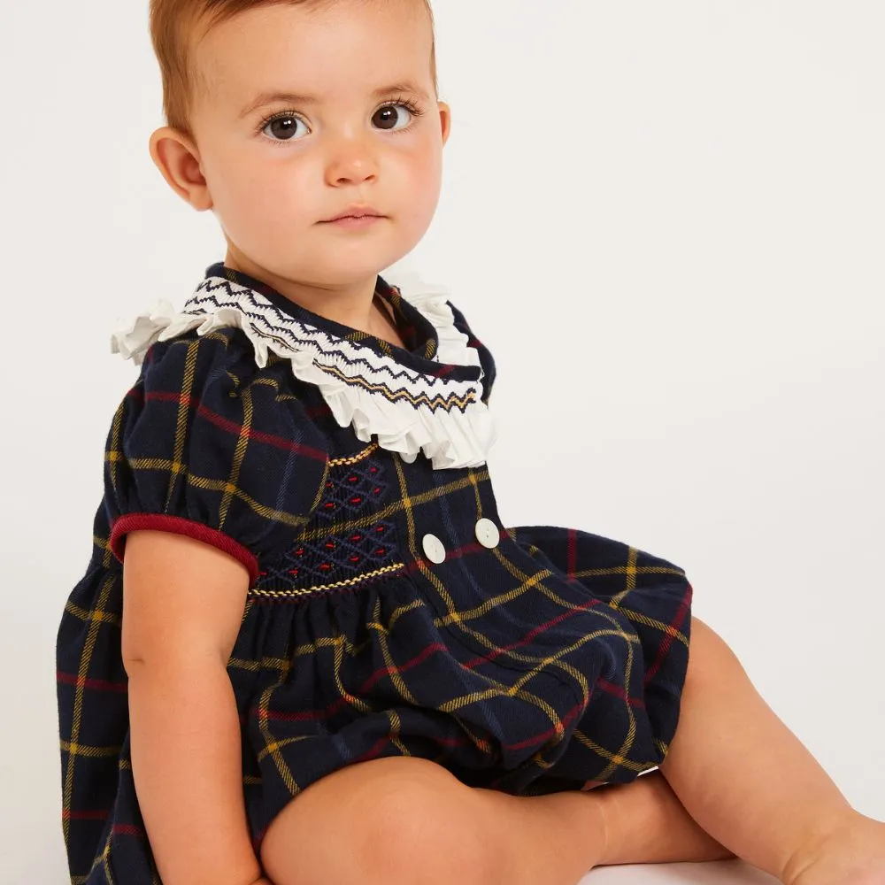 Holly Navy Tartan Romper