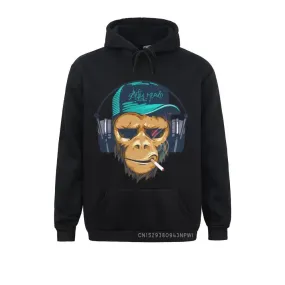 Hot Sale Brand Men Sweatshirt Long Sleeve Funny Monkey Print Male Hoodie Hood Fashion Pullovers Mens Costume Tee Poleras Hombre