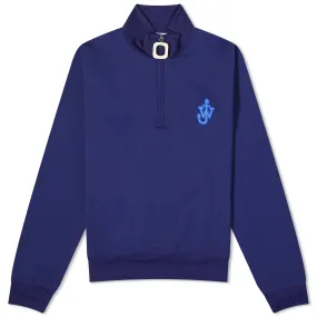 Jw Anderson Anchor Half Zip Sweater in Oxford Blue