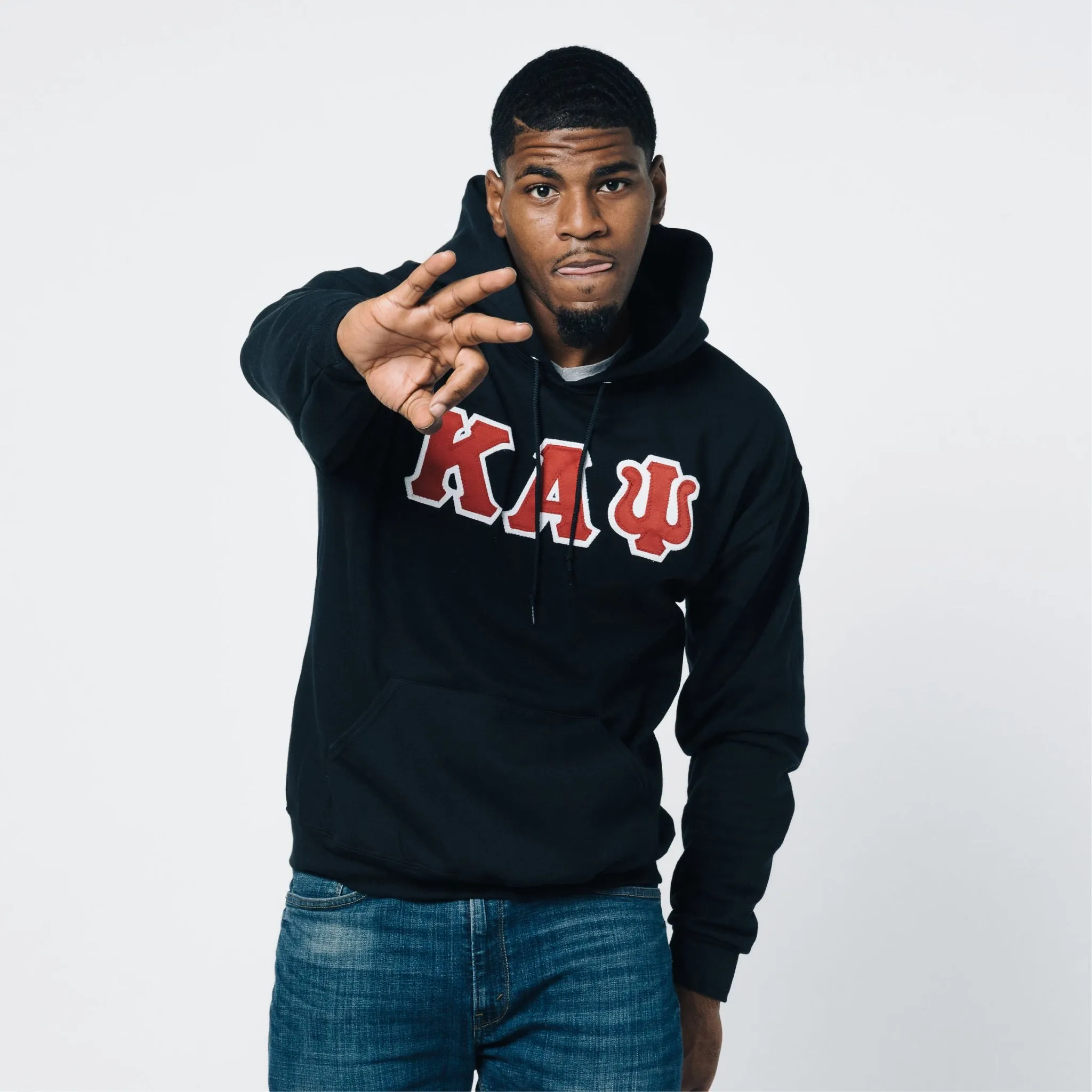 Kappa Alpha Psi 3-Letter Pullover Hoodie (Vintage Black)