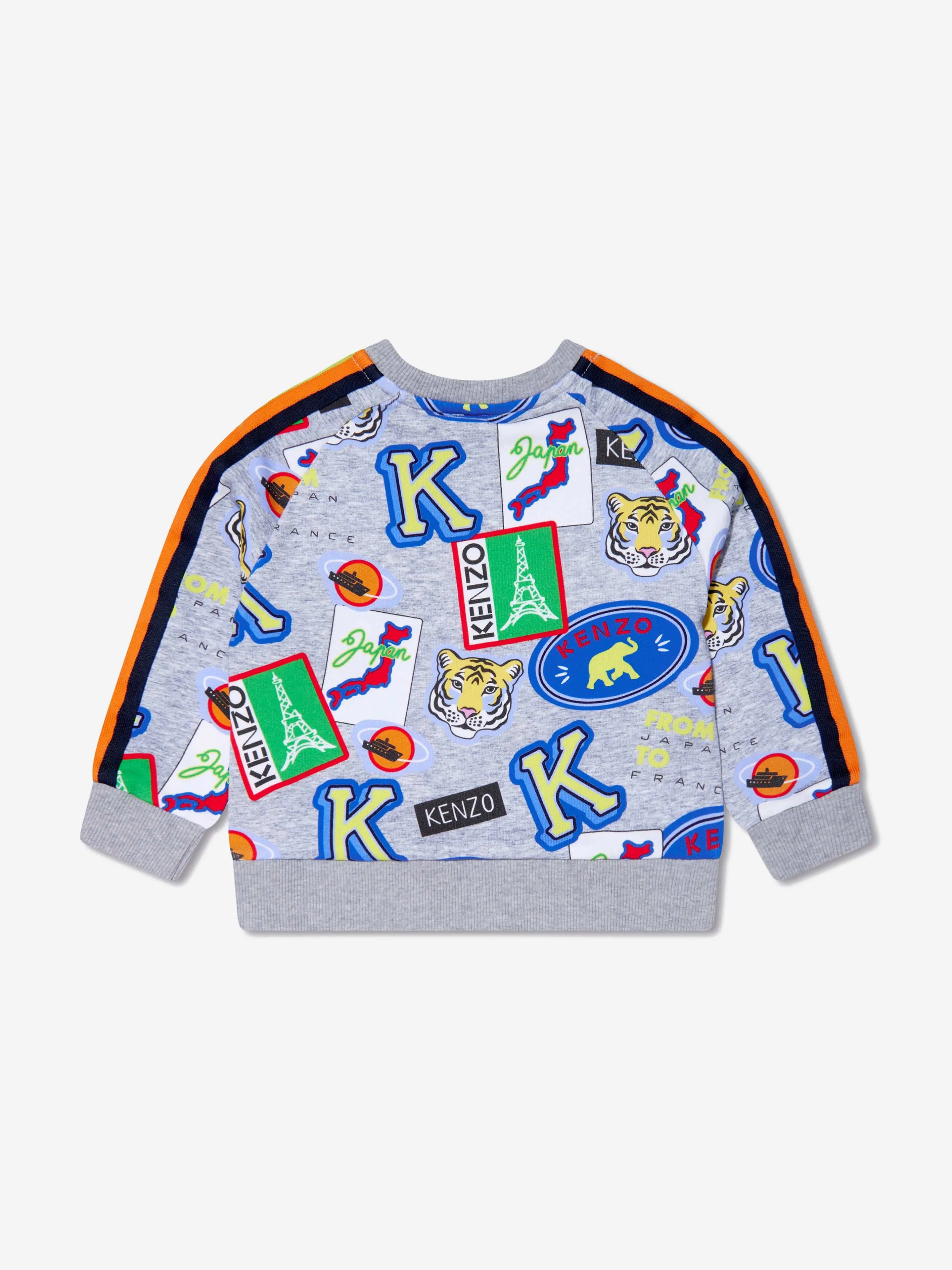 KENZO Boys Badge Print Sweatshirt in Grey