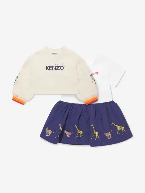 KENZO Girls Dress And Sweatshirt Set in Blue