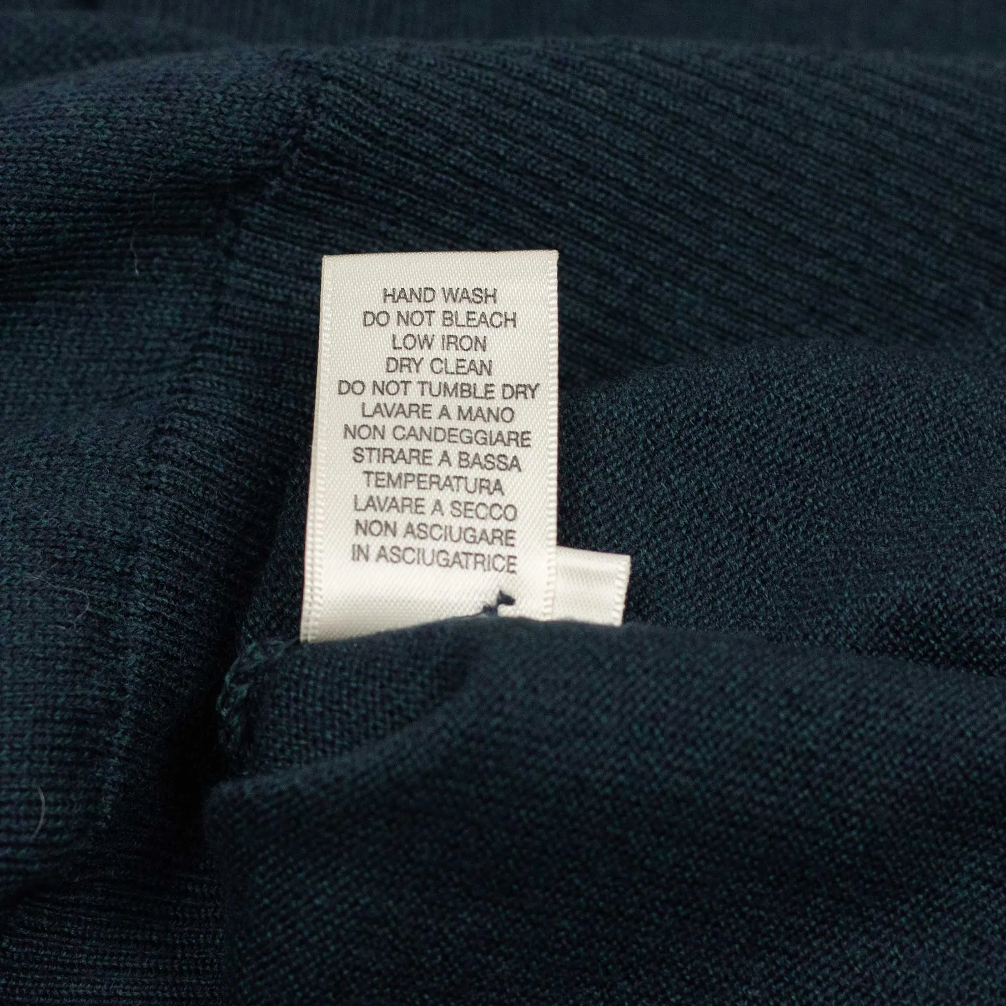 Knit long sleeve polo in petrol melange merino wool