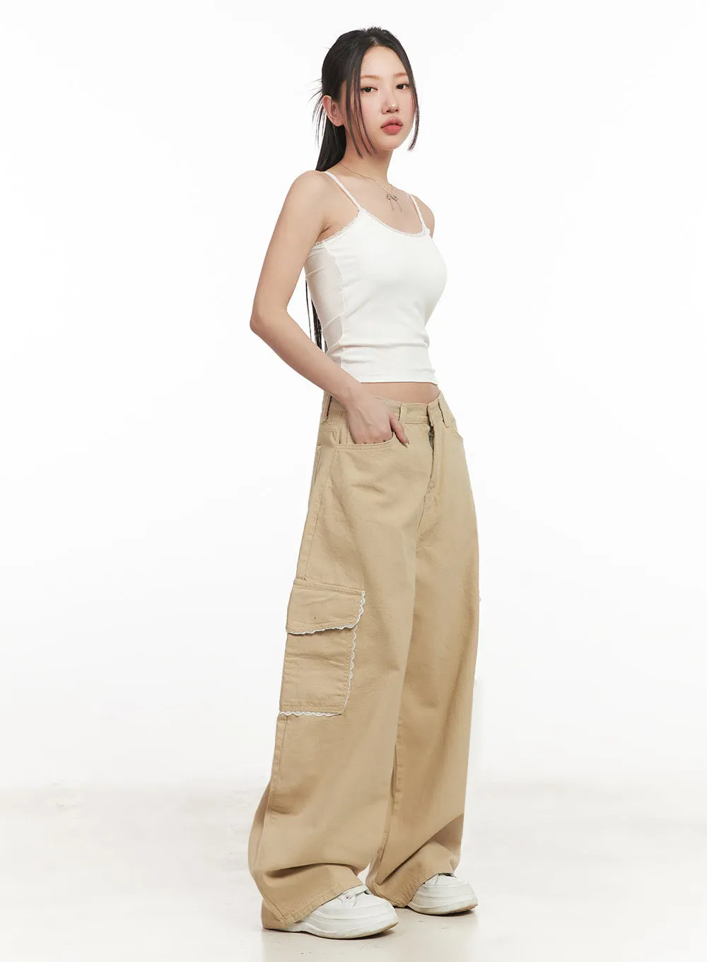 Lace Pocket Cargo Pants IM524