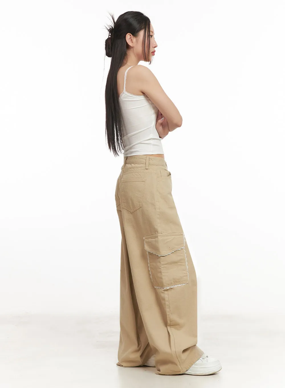 Lace Pocket Cargo Pants IM524