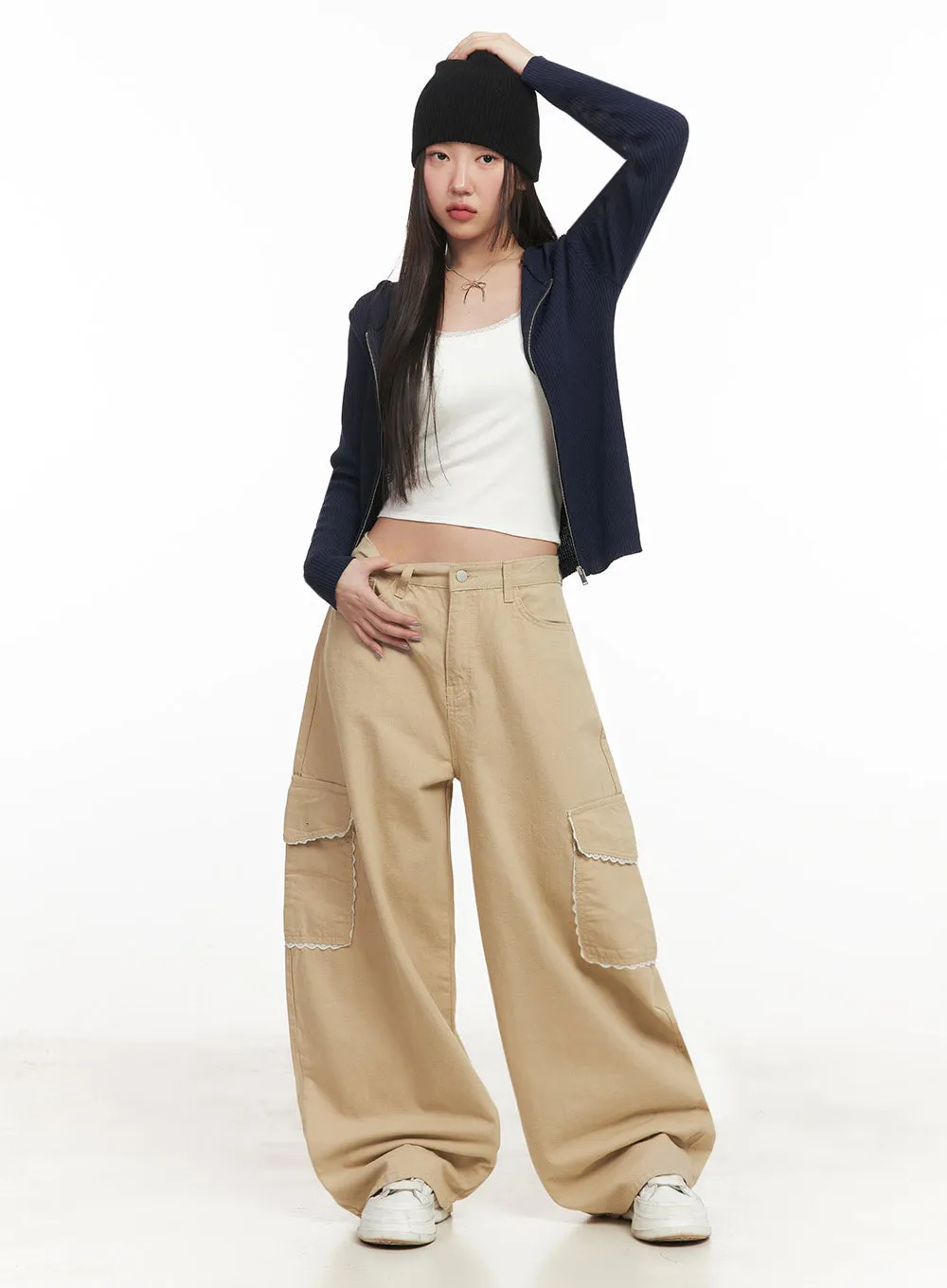 Lace Pocket Cargo Pants IM524
