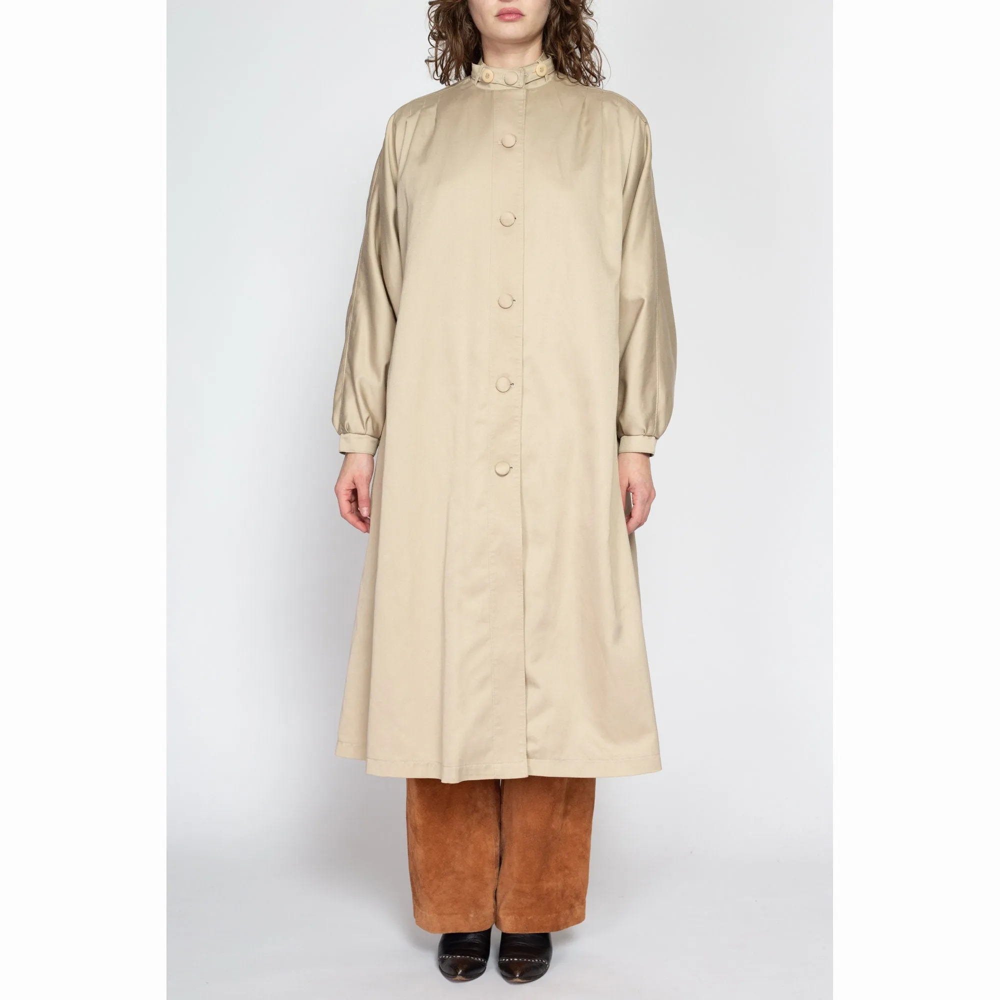 Large 80s Misty Harbor Khaki Tent Trench Coat