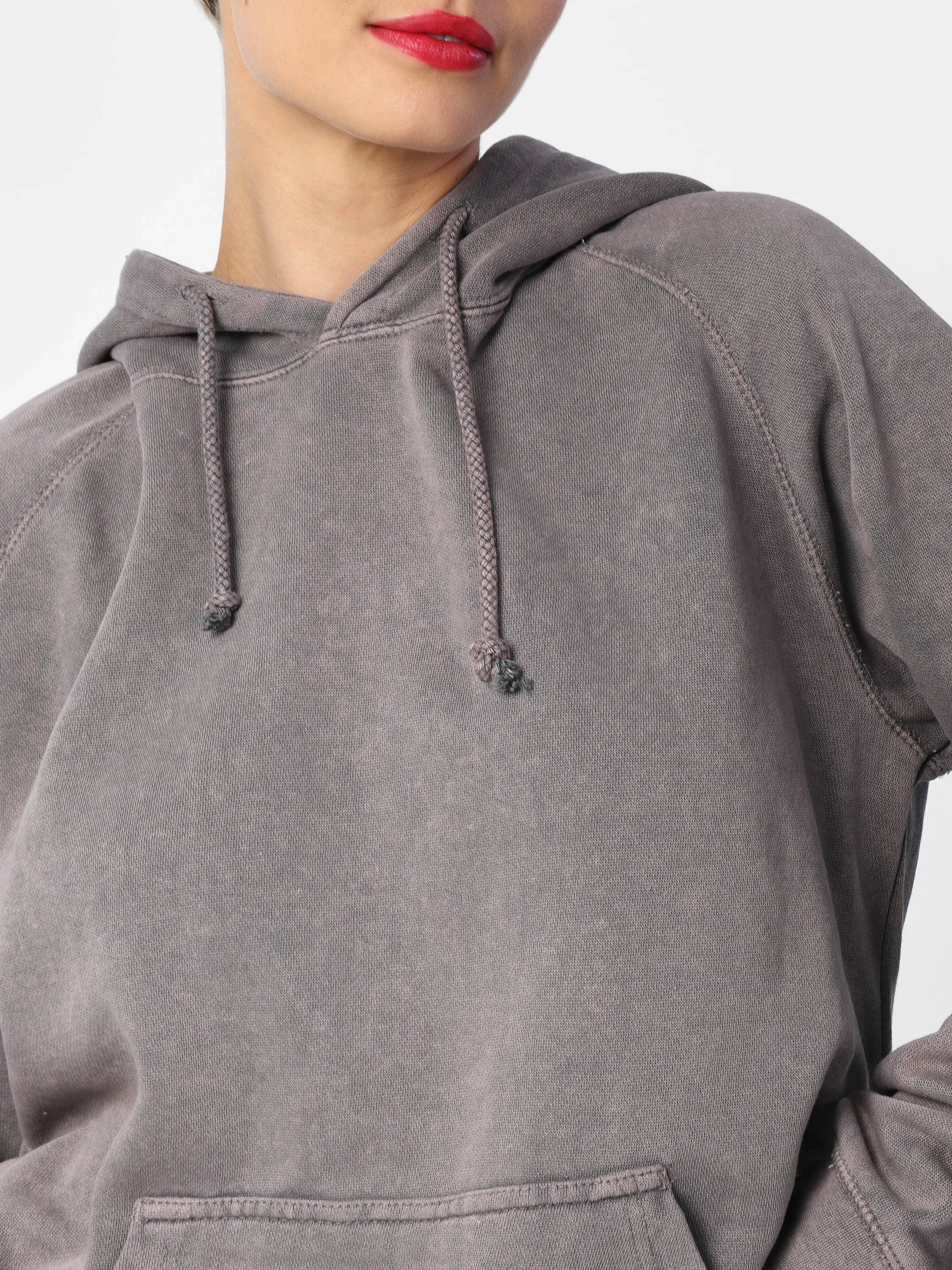 Lavender Vintage Wash Embroidered Wings Hoodie