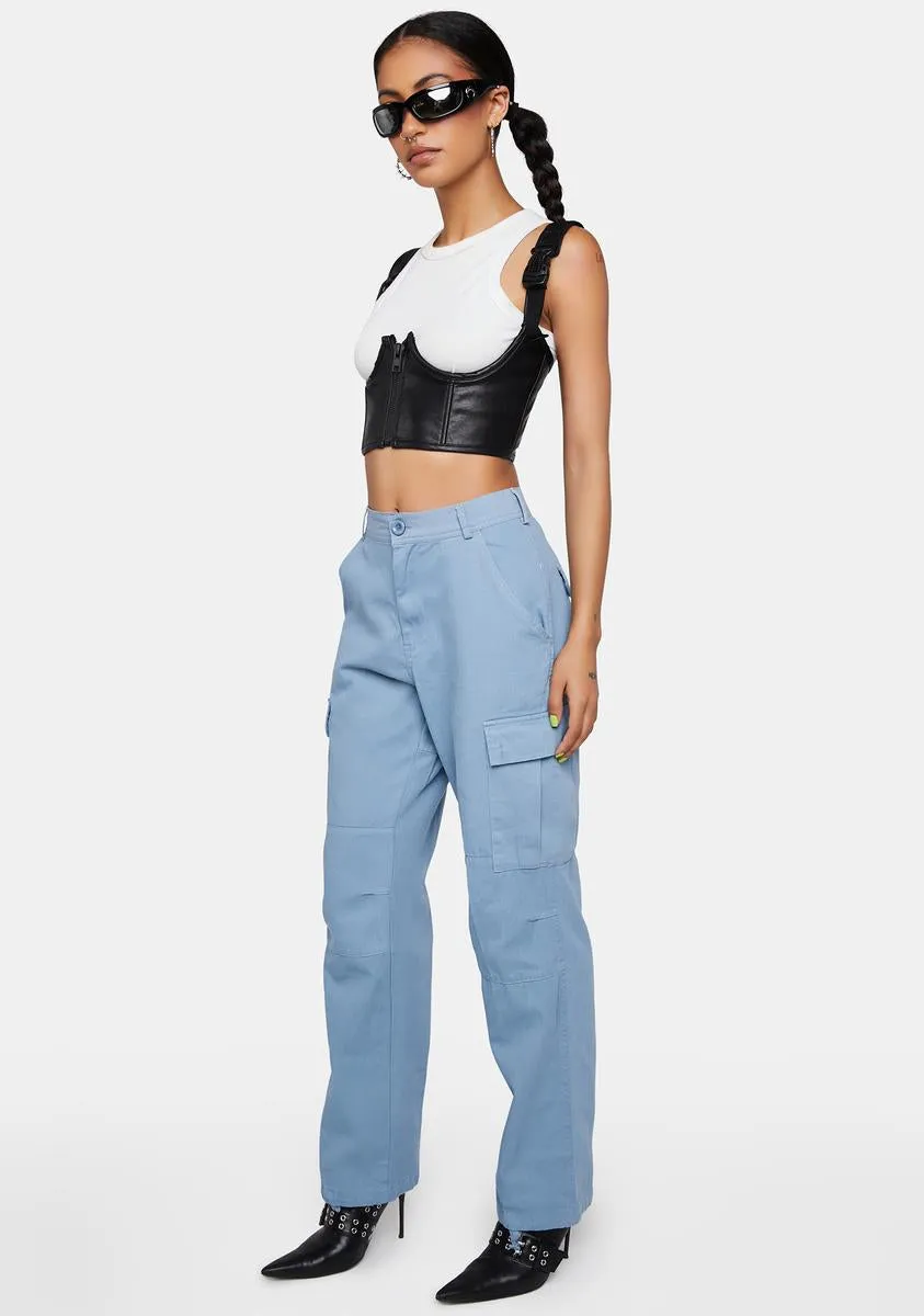 Leveled Up Denim Cargo Pants