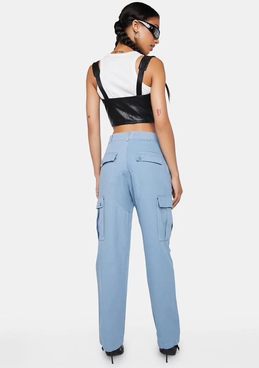 Leveled Up Denim Cargo Pants