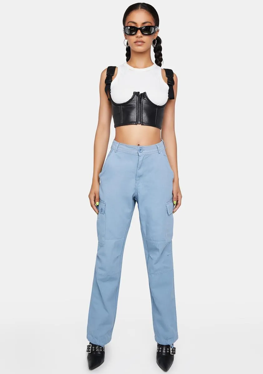 Leveled Up Denim Cargo Pants