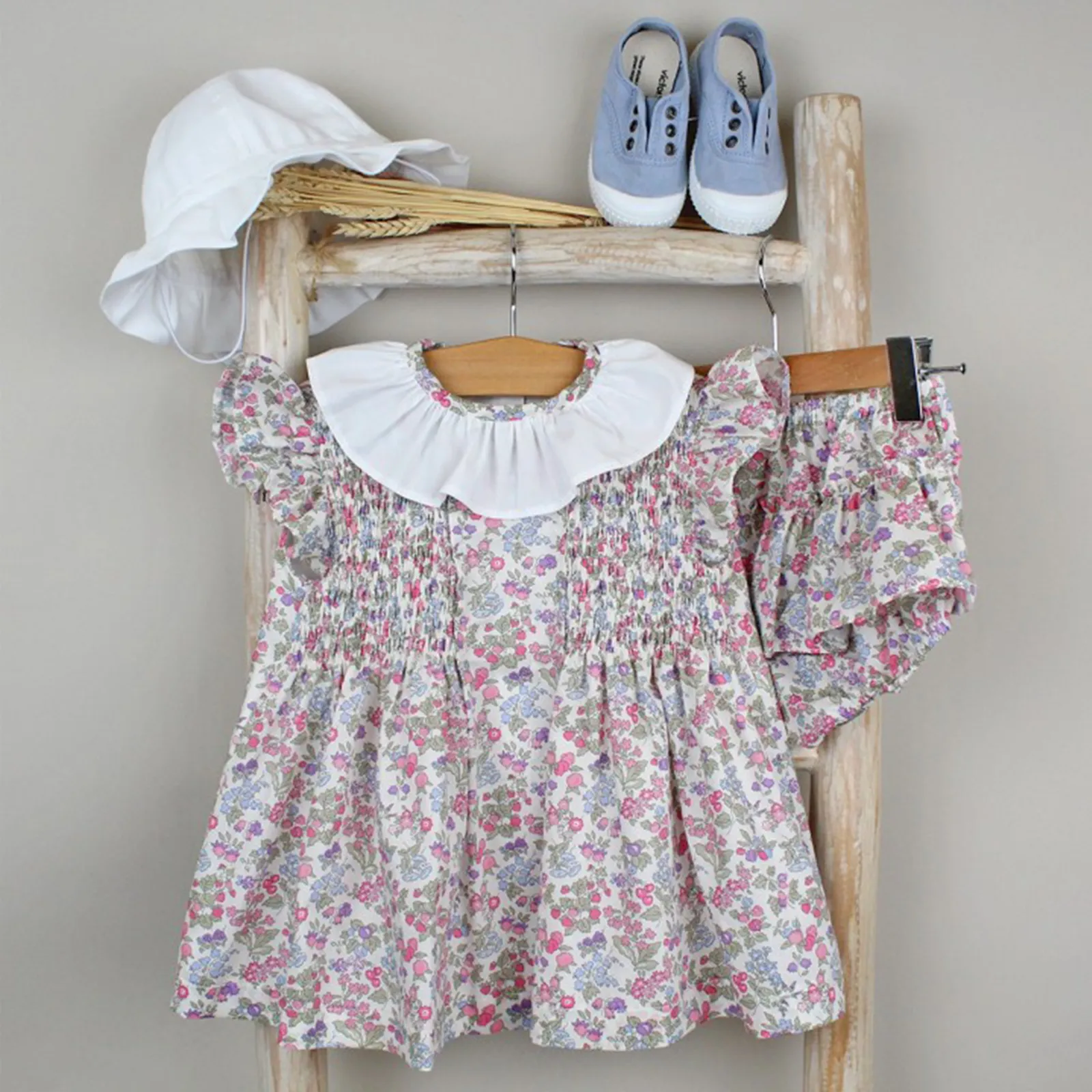 Liberty Floral Short Dress with Bloomers