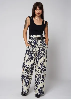 LINEN KNOTCH WAIST PANT