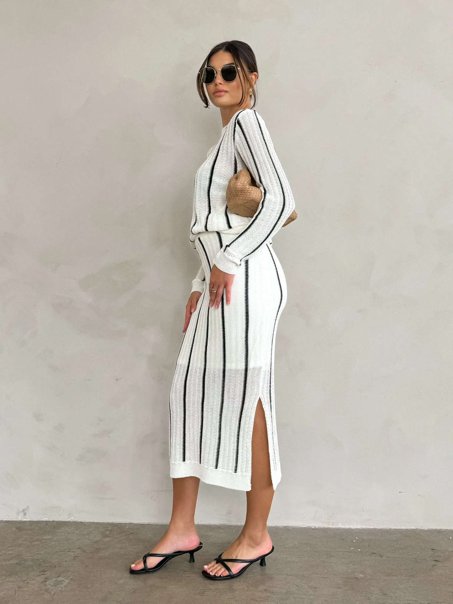 Luca Stripe Knit Maxi Skirt - Final Sale