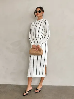 Luca Stripe Knit Maxi Skirt - Final Sale