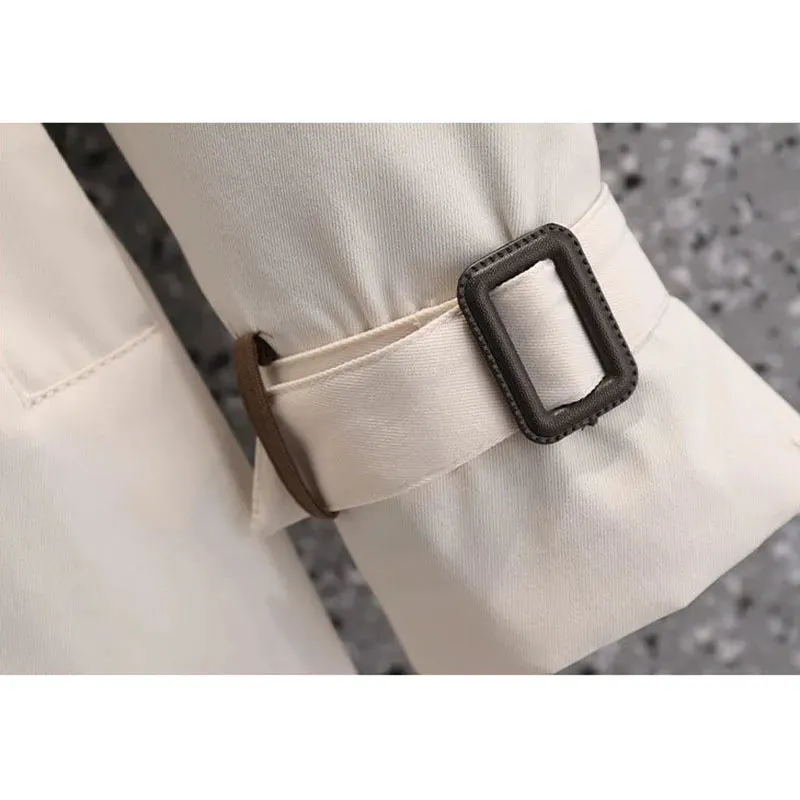 LVSANW 2024 Autumn Korean Mid-length Trench Coat Women Fashion Contrast Color Patchwork Spring Windbreaker Coat Female Windproof Jacket